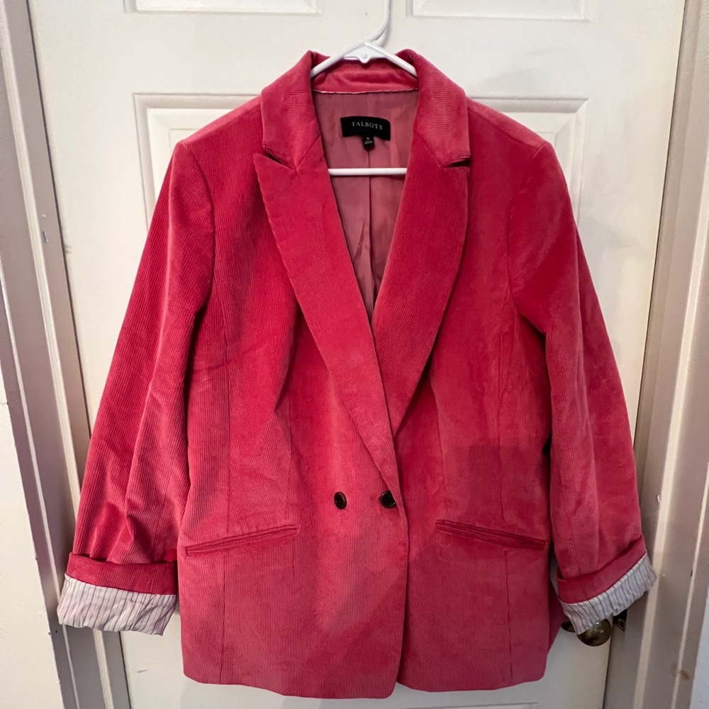 Talbots Pink Corduroy Blazer